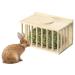 Navaris Wooden Hay Feeder for Small Pets - Rabbit and Guinea Pig Hay Rack - Natural Pine Wood Pet Hay Holder with Sliding Lid - Keeps Hay Tidy and Organised