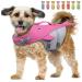 Vivaglory Dog Wimming vest for small and medium-sized dogs easy to take off and undress sporty dog swimming vest with adjustable nylongurten pink s: 48-58 cm (ribcage girth) pink)