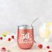 Yolidas 50th Birthday Personalised Gift Hamper for Women - Unique Gifts for Her, Best Friend, Mom, Wife, Sister - Pink 50th Birthday Celebration - Buy Online on GoSupps.com