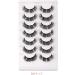 fdsmall False Eyelashes 8D Volume 15MM Wispy Long Fluffy Faux Mink Lashes Cat-Eye Natural Look False Eyelashes 7 Pairs (7 Pairs17) - Buy Online on GoSupps.com