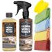 Sparset Premium Furniture Cleaner + Furniture Pile Wood Oil Colorless + Sponge + 4x microfiber cloths for cleaning & maintaining wood furniture & leather |Furniture care & wood care from Urban Forest cleaner+oil+sponge+cloth