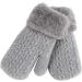 Toddler Kids Winter Warm Thick Plush Short Knitted Gloves With String for 1-3Yrs Grey - Buy Online on GoSupps.com