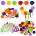 Yolev 76 Pieces Self Hinge Plastic Hair Barrettes for Girls Multi-coloured Flower and Bowknot Hair Clips Cute Hair Barrettes 80s 90s Colorful Hair Barrette Hair Clip for Girls (Random Color)