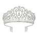 Makone Silver Crystal Crowns and Tiaras with Comb for Girls or Women Queen Crown Princess Hair Accessories Christmas Birthday Halloween Party Wedding Tiaras Valentines Gifts(Style-6) 01 Silver