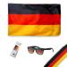 Groxuel Pack Germany Flag with eyelet 150x90cm + Germany make -up pencil + Germany sunglasses |Germany fan articles |Em fan articles |Germany Schminke |Football EM 2024 |