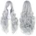 ColorfulPanda Charming Long Silver Curly Wigs Anime Cosplay Costume Party Synthetic Wigs Full Wavy Hair for Women (Silver White) Silver Grey
