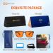 BloomoAK 99% Blue Light Blocking Gaming Glasses - Anti-Fatigue Orange & Brown Tortoise Rectangular - Buy Online on GoSupps.com