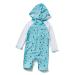 BONVERANO Baby Boys Swimsuit Toddler Bathing Suit Zip-up Full-Zip Hoodie One Piece Swimwear with UPF 50+ Sun Protection 18-24 Months Pelican