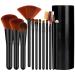 Professional 12 pc Makeup Brush Set - Flat Foundation Blush Eyeliner & Eyeshadow Brushes with Holder for Flawless Application | International Shipping Available - Buy Online on GoSupps.com