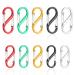 10 pieces S carabiner 50 mm / 40 mm metal double carabiner 8 shaped carabiner snap hook for camping home hiking (5 colors)