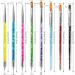 Sularpek 8PCS Nail Art Brush Set with Glitter Handle - Double Ended Pen Brushes for DIY Nail Designs | Dotting Tools for Women & Girls - Buy Online on GoSupps.com