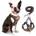 Rennaio dog harness no pull adjustable puppy dishes with 2 linen clips ultra comfortable chest harness and leash set for small and medium-sized dogs (brown m) brown m