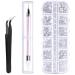 1500 pieces rhinestones in 6 sizes nail art rhinestones glitter stones with tweezers and picking rhinestone pen
