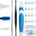 Q-Grips-Earwax-Remover Ear Wax Removal Tool Ear Wax Remover Silicone Ear Cleaner Safe Soft Q Twist Spiral Smart Reusable Q Grip Ear Picker Clean Kit 16 Replacement Tips for Adults Kids Humans
