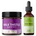 HERBAMAMA Milk Thistle and Liver Support Complex Kit - Bundle of Milk Thistle Gummies & Liver Detox Liquid Complex 4 fl oz - Vegan Non-GMO Alcohol-Free - 2 Pack