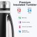 Koodee 9oz Small Stainless Steel Vacuum Insulated Water Bottle for Kids - Matte Black | Leak Proof & Double Wall Insulation - Buy Online on GoSupps.com