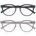 Opulize Blu - Reading glasses Blue light filter 2 Series Pack COULD FRING FREE FREATHRANIERS IMPRETE The sleep Computer Gaming Rumplings Men Women Bb5-13 +3.50 Dioptries Gray / Ice