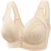 Women's Wireless Lace Bra - Sexy Shaping Cup with Adjustable Straps - Large Size Beige Technical Tank Top - Buy Online on GoSupps.com