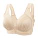 Women's bra wireless sexy lace button shaping cup adjustable shoulder strap large size technical tank top beige 38