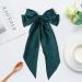 ZhongShuang Green Hair Bow Green Big Hair Bows for Women Solid Color Bow Hair Clips with Long Ribbon French Barrette Clip Soft Satin Silky Hair Bows Cute Gifts for Women Girls - Buy Online on GoSupps.com