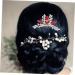 Angoily Bridal Hair Comb Tiara Bride Insert Comb Hair Accessories for Women Wedding Hair Combs for Women Pearl Rhinestone Hair Comb Rhinestones Decorate Women's Modeling Red - Buy Online on GoSupps.com