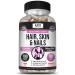 Kaya Naturals Hair Skin Nail Capsules BIOTIN Vitamin D Vitamin B-12 A Folic Acid Support Hair Support Vitamin Supplement - 180 Count 180 Count (Pack of 1)