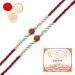 Ghasitaram Gifts Rakhi for Brother Rakhis Online - Set of 2-1903- Rudraksh Rakhi with 200 GMS of Kaju katli