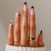 Buy Vaveah 24 Pcs Medium Press on Nails - Acrylic Stiletto Fake Nails with Stars & Glue for Women - Black French Design - Buy Online on GoSupps.com