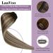 Laavoo Ombre Clip-In Hair Extensions - Real Remy Hair 70cm Dark Brown Balayage 5 Pieces Lightweight & Easy to Use - Buy Online on GoSupps.com