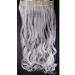 61cm Silver-Gray Clip-In Hair Extensions | Human Hair Wavy Weft with 5 Clips - 120g - Buy Online on GoSupps.com