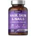 Hair Skin and Nails Vitamins | with Biotin Zinc and Selenium | Beauty Supplement for Women and Men | 120 Vegetarian Tablets | by Horbaach