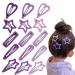 15 PCS Snap Hair Clips Star Hair Clips No Slip Metal Hair Clip Barrettes Hairpins for Girls Geometric Pattern Cute Hair Clips(Purple)
