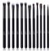 MSQ Eye Makeup Brushes 12pcs Eyeshadow Makeup Brushes Set with Soft Synthetic Hairs & Real Wood Handle for Eyeshadow, Eyebrow, Eyeliner, Blending(Black without bag) Pure Black Standard