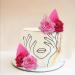 JeVenis Rosa Acrylic Minimalist Art Lady Face Cake Topper Pink Rose Cake Topper Gold Palm Leaves Wedding Cake Toppers for Wedding Bridal Shower Birthday Party - Buy Online on GoSupps.com