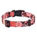 Mihqy dog collar adjustable soft & comfort dog collar Bohemian flowers geometric trunk design for small medium and large dogs (red flower A L) L (neck circumference 38-63 cm width 2.5 cm) Red flower A
