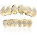 18K Gold-Plated Diamond-Shaped six-Tooth Braces with Silver Upper Teeth - Buy Online on GoSupps.com