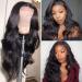 28-Inch Brazilian Remy Body Wave Real Hair Wig - Pre-Plucked Natural Hairline Free Part Closure Bleached Knots for Women - Buy Online on GoSupps.com