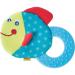 HABA Teether Chomp Champ Fish Teether - Soft Activity Toy with Crackling Foil & Plastic Teething Ring for Birth and Up