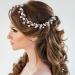 ISLHJDD Pearl Headband Bride Wedding Hair Vine Pearl Hair Accessories Bridal Hair Clip Bridal Headband Headpiece for Women and Girls