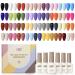 GAOY 42 Pcs Gel Nail Polish Kit  Pink White Red Jelly Nude Colors All Seasons Gel Nail Polish Set with Glossy & Matte Top Coat and Base Coat for Nail Art DIY at Home Four Seasons Series-B