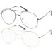 Set of Metal Aviator Glasses For Reading Gold and Gunmetal 1.75 x