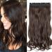 Sego clip in extensions 60cm long 3/4 full of head hair extension hair part wavy 1 breath natural for girls medium 60 cm medium brown