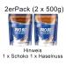 Inko Active Pro 80 Protein Shake - 2 Bags (1kg) Hazelnut & Chocolate | International Shipping Available - Buy Online on GoSupps.com