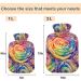 NAANLE Hot Water Bottle with Cover - Watercolor Rainbow Roses 1L for Pain Relief & Heat Therapy | Transparent Design - Buy Online on GoSupps.com