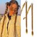 Fulang hair 2pcs braid ponytail extension braid with hair tie hair part for brilliant long ponytail art hair for women braided hair part (light gold-brown)