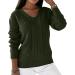 Yihaojia Fall Sweaters for Women 2023 Trendy V Neck Pullover Knitted Casual Sweater Tops Chunky Knit Sweaters Jumper Tops Army Green#11 Large - Buy Online on GoSupps.com