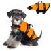 Dog chimney reflective life jacket dog adjustable dog lifeguarding vest pet floating swimming jacket with rescue handle summer bathing clothing for swimming pool boating canoeing (m)