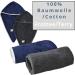 Homelevel 2x Terry Hair Turban with Button - 100% Cotton Quick Drying Hair Towels - Dark Blue & Light Gray - Perfect for Easy Hair Drying - Buy Online on GoSupps.com
