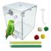 Tfwadmx Bird Bath for Cage Parrot Bath Box Parakeet Hanging Shower No-Leakage Budgie Bathtub Tube Canary Birdbath for Small Pet Birds, Lovebirds, Conure, Cockatoos