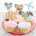 36 Pieces Travel Themed Cupcake Toppers Set Airplane Cupcake Toppers Map Heart Cake Toppers for Travel Themed Baby Shower Party Decorations (Blue and Brown) - Buy Online on GoSupps.com